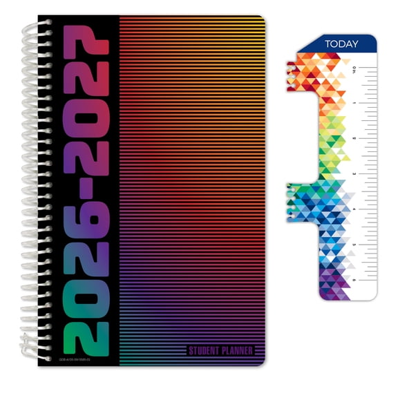 Global Datebooks Secondary Student Planner AY 2026-2027 - Matrix Style - 5.5"x8.5" (Spectrum)