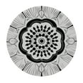 thumbnail image 2 of WYYP  Round Waterproof Oil Resistant Table Cover Datura Flower Geometric Decoration Wipable Polyester Cloth Spring Summer Party Table Cover Abstract Black and White, 2 of 7