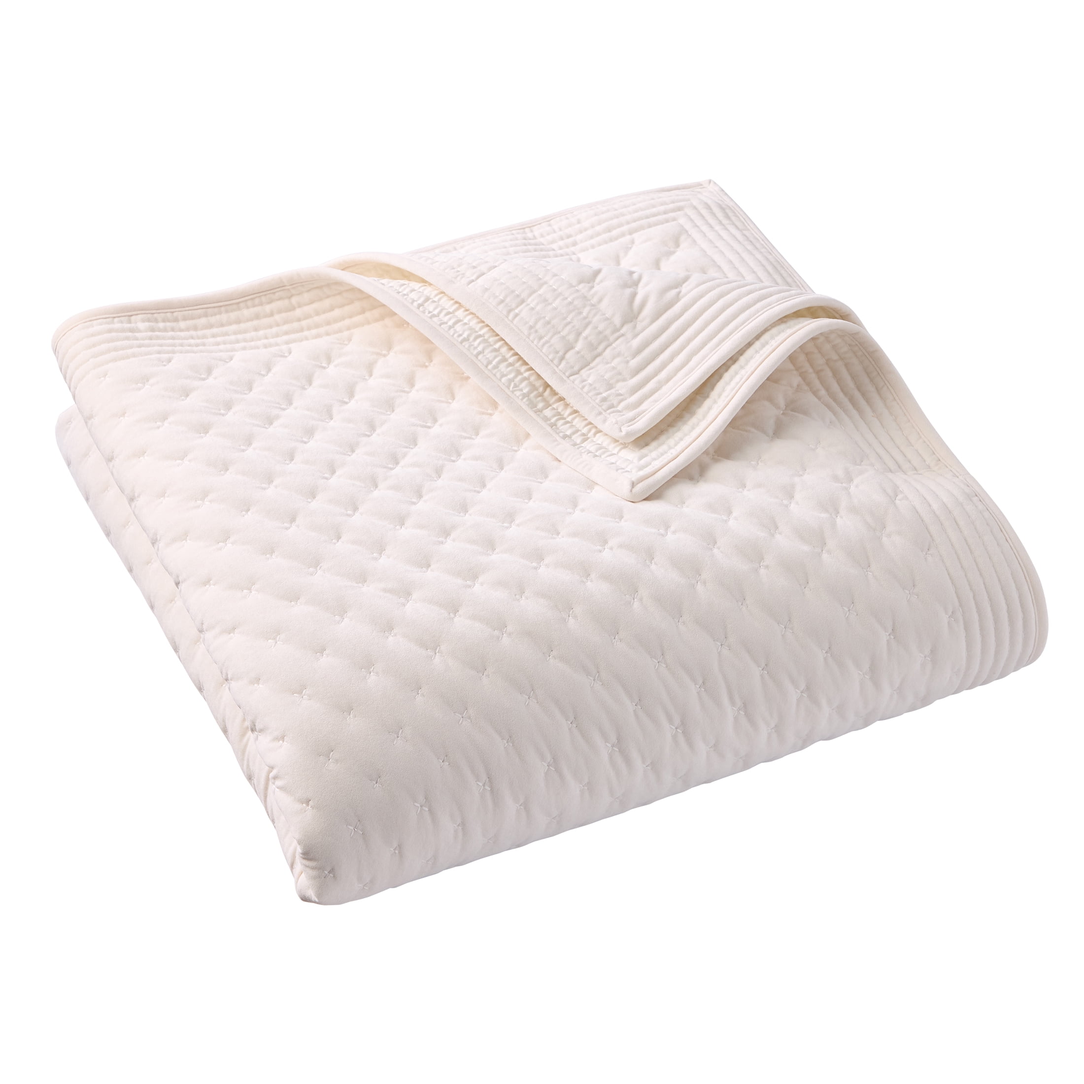 Better Homes & Gardens Vanilla Dream Tufted Matte Velvet Quilt, Full/Queen