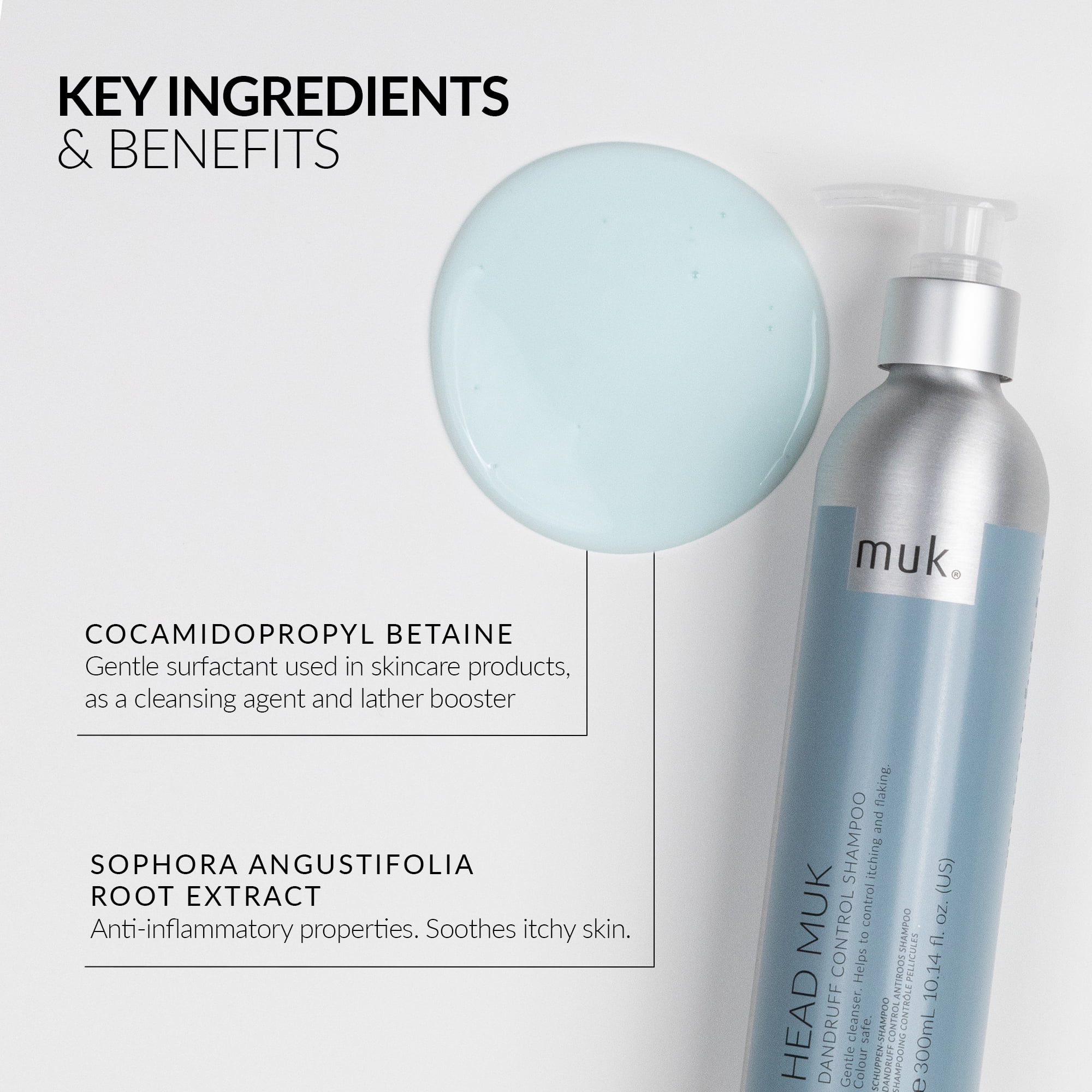 Muk Head Dandruff Control Shampoo, Anti Dandruff Shampoo, Scalp Care Shampoo, Flake Control Hair Cleanser for All Hair Types