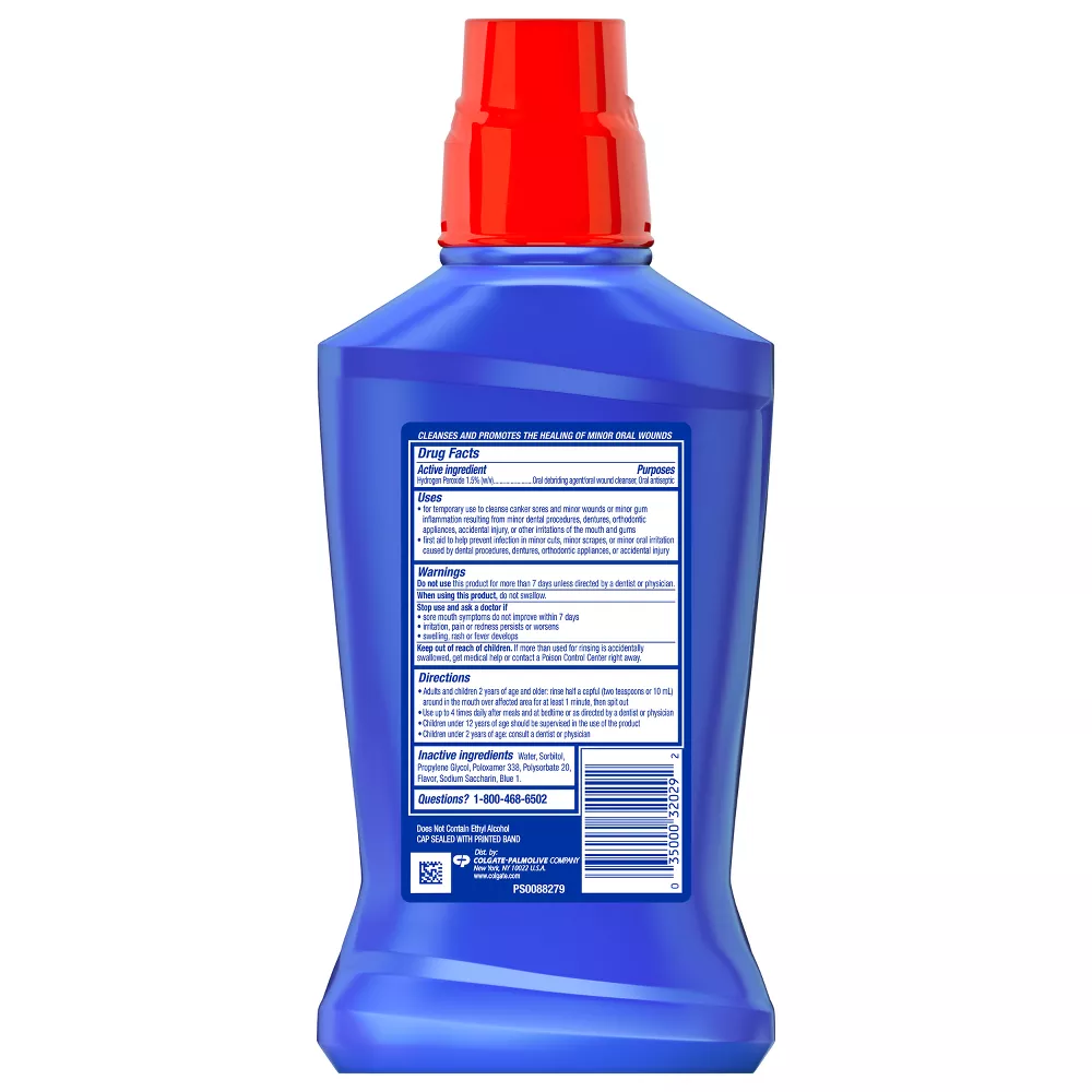Colgate Peroxyl Antiseptic Mouthwash and Mouth Sore Rinse, Mild Mint, 16.9 oz