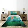 thumbnail image 3 of Ambesonne Ocean Quilted Coverlet 2 Pcs, Mermaid Tail Waves Sea, Twin Size, Blue Green, 3 of 5