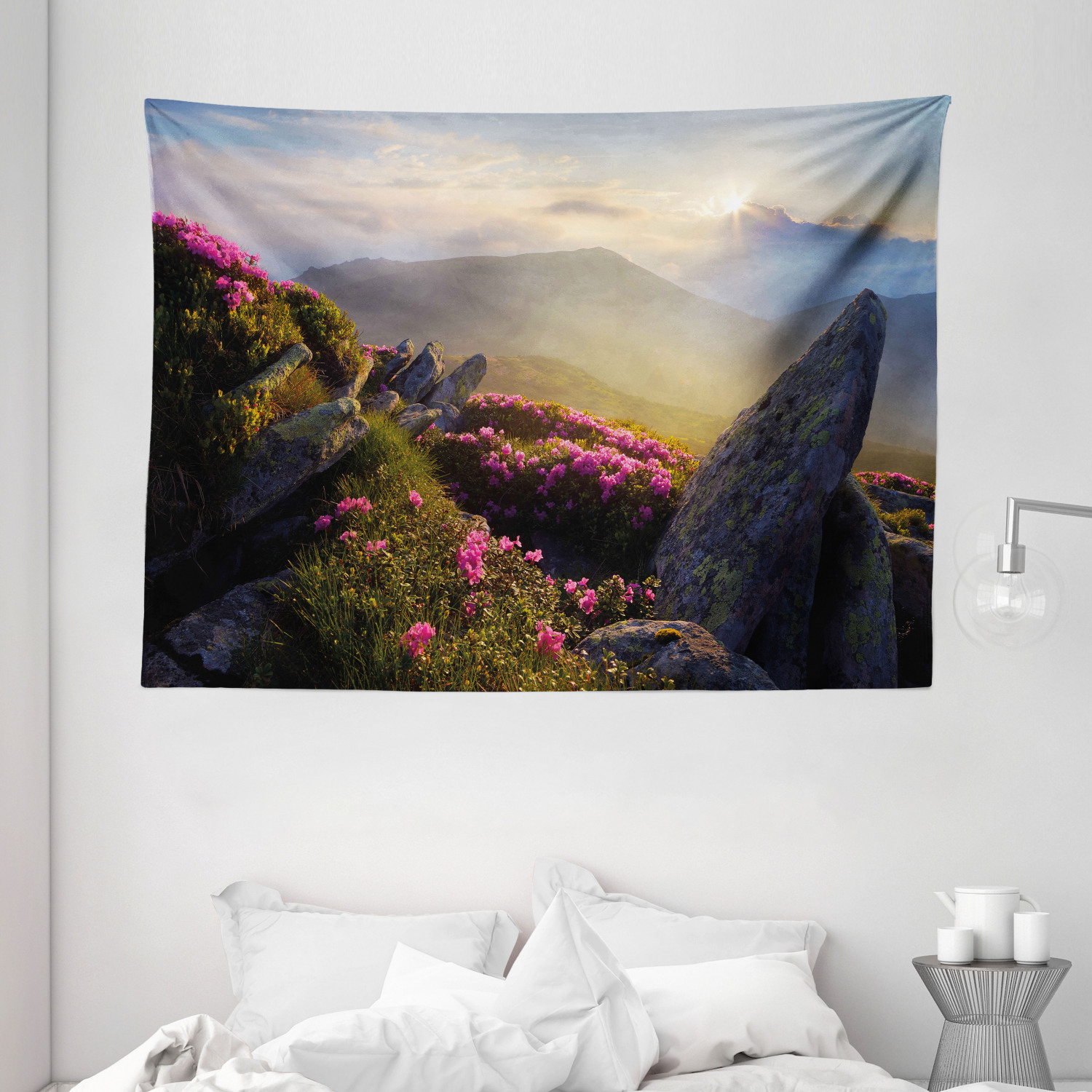 Mountain Tapestry, Sunrise in Valley Meadow with Rhododendrons Wildlife