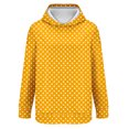 thumbnail image 5 of Women's Polka Dot Print Hooded Sweatshirt with Pocket, Oversized Long Sleeve Pullover, Soft Comfortable Casual Streetwear for Spring Autumn Daily Wear, Beach Outings and Loungewear Yellow S, 5 of 8