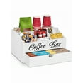 thumbnail image 2 of 1pc Wooden Coffee Bar Organizer with Drawer - Countertop Coffee Station Storage for Pods, Accessories, Tea Condiments | Farmhouse Style, 2 of 12