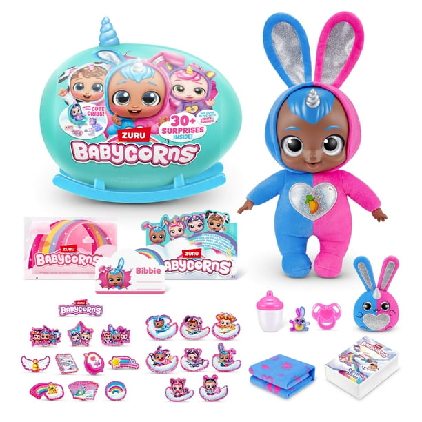 Babycorns Interactive Baby Doll Series 1 Large (Bunny) by ZURU with Lights and Sounds, Magical Babydolls, Surprise, Unboxing, Girls, Dolls, Story
