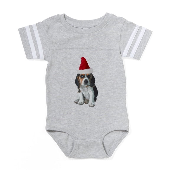 CafePress - Christmas Beagle - Cute Infant Baby Football Bodysuit
