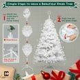 thumbnail image 6 of CAPHAUS 6 Feet Premium Full Artificial White Christmas tree w/ 1000 Branch Tips & Foldable Stand, Pre-Hinged, Fake White Xmas Tree for Indoor, Office, Party, Holiday Decoration, White Tree, 6 of 9