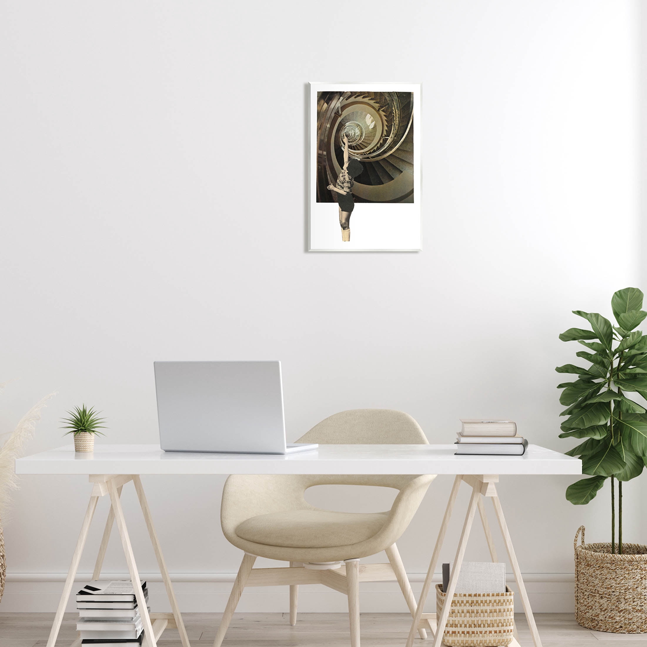 Stupell Industries Surreal Pointing Child Spiral Staircase Graphic Art Unframed Art Print Wall Art, Design by Matheus Lopes Castro