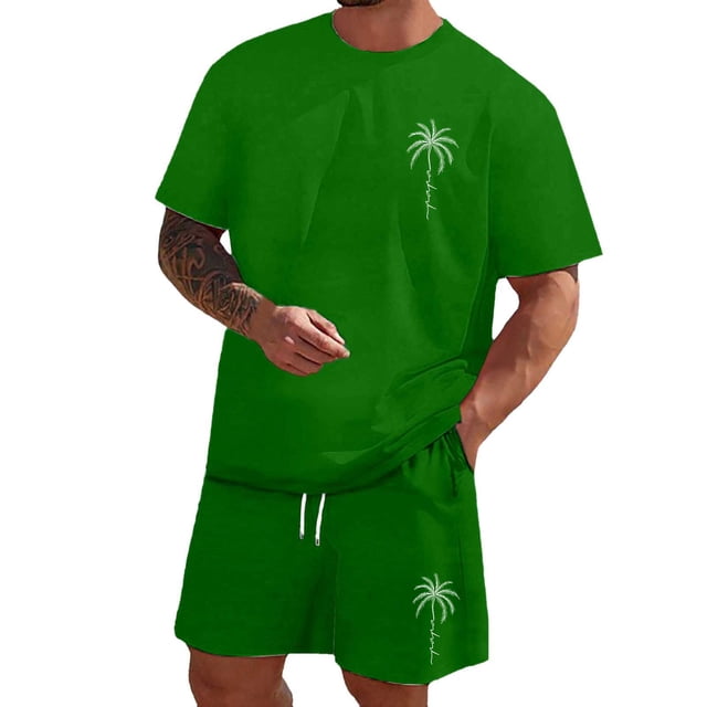 Playeras De Compresión Para Hombre, Conjunto De Dos Piezas De Camiseta Y Pantalones Cortos De Manga Corta Con Estampado Completo Para Hombre, Camisa Estampada Y Pantalón Corto.