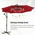 thumbnail image 3 of JUSTLET 10' Outdoor Hanging Offset Cantilever Umbrella for Patio(No Base), Red, 3 of 9