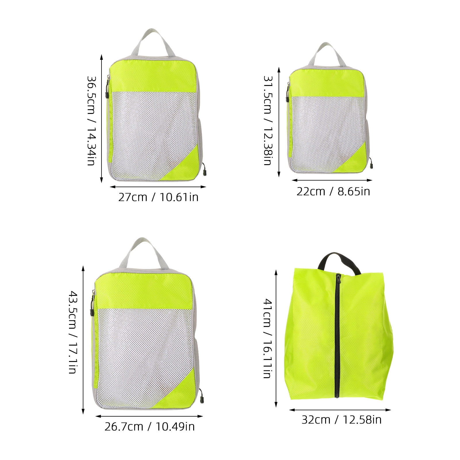 HONMEET 4-Pack Compression Packing Cubes Set, Multi-Color Travel Luggage Organizers for Easy and Efficient Packing