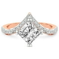 thumbnail image 3 of Cushion Shape 3 Carat IGI Certified Lab Grown Diamond Ring | 14K Rose Gold | Athena Chevron Twist Diamond Ring | FG-VS1-VS2 Quality Friendly Diamonds, 3 of 5