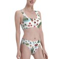 thumbnail image 2 of Daiia Frog and Forest Plants printed 2 piece Swimsuit Bikinis for Women High Waisted Racerback Bathing Suits Summer Tummy Control Scoop Neck Swimwear-XX-Large, 2 of 8