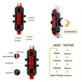 thumbnail image 4 of 3PCS USB Rechargeable LED Bike Tail Light - 4 Flashing Modes For Safety And Visibility - Mountain And Road Bicycle Taillight For Riding And Cycling, 4 of 7