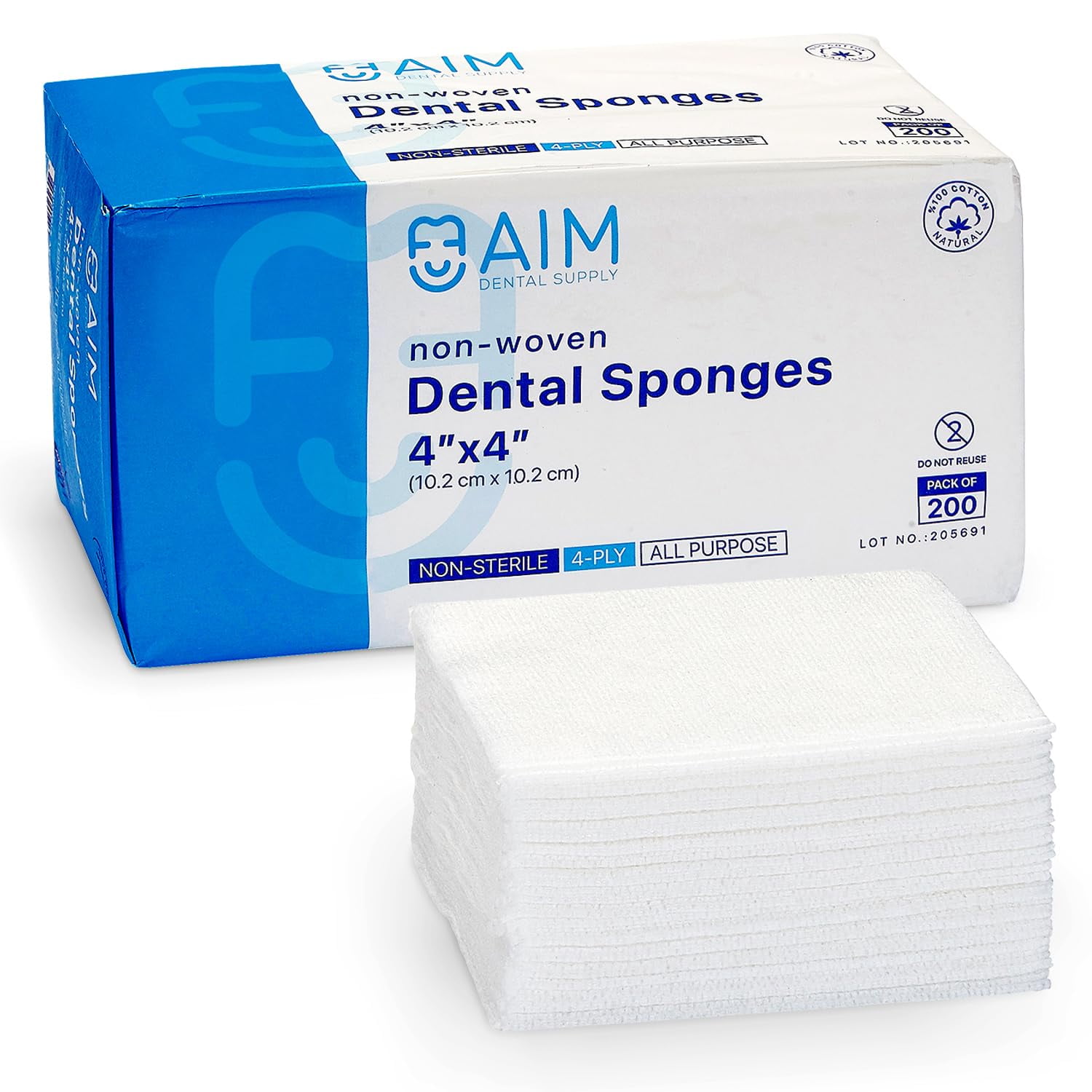 ADS 4Ply 4x4 Gauze Pads, Non Stick Dental Gauze & Esthetic Wipes, Non