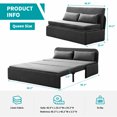thumbnail image 5 of MUZZ Sleeper Sofa with Pull out Couch, Queen Size Loveseat Sofa Bed, 2-in-1 Convertible Daybed with Pillows, Dark Grey, 5 of 6