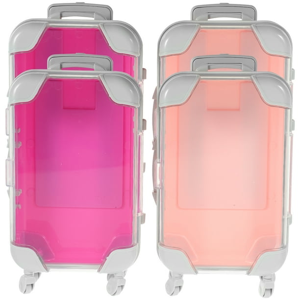 WORGEOUS Caja de maquillaje de la maleta de simulación de 4pcs Caja de almacenamiento de pestañas postizas portátiles Caja de transporte