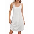 thumbnail image 2 of Women's Cover Up Dresses Eyelet Loose Sleeveless Sundresses Tank Dress for Summer Casual White XXL, 2 of 10