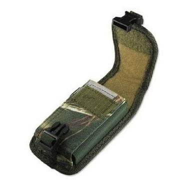 Vertical Camouflage Rugged Canvas Case Pouch for Nokia 105 (2019), 220 4G , Heavy Duty, w/ Clip Closure