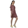 thumbnail image 4 of Moomaya Robes Mini Femmes Coton Slub Robes d'Été Manches 3/4 Robe Droite, 4 of 4