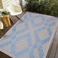 thumbnail image 3 of 6'7" x 9' Quick Dry Geometric Grey Blue Indoor/Outdoor Rug, 3 of 7