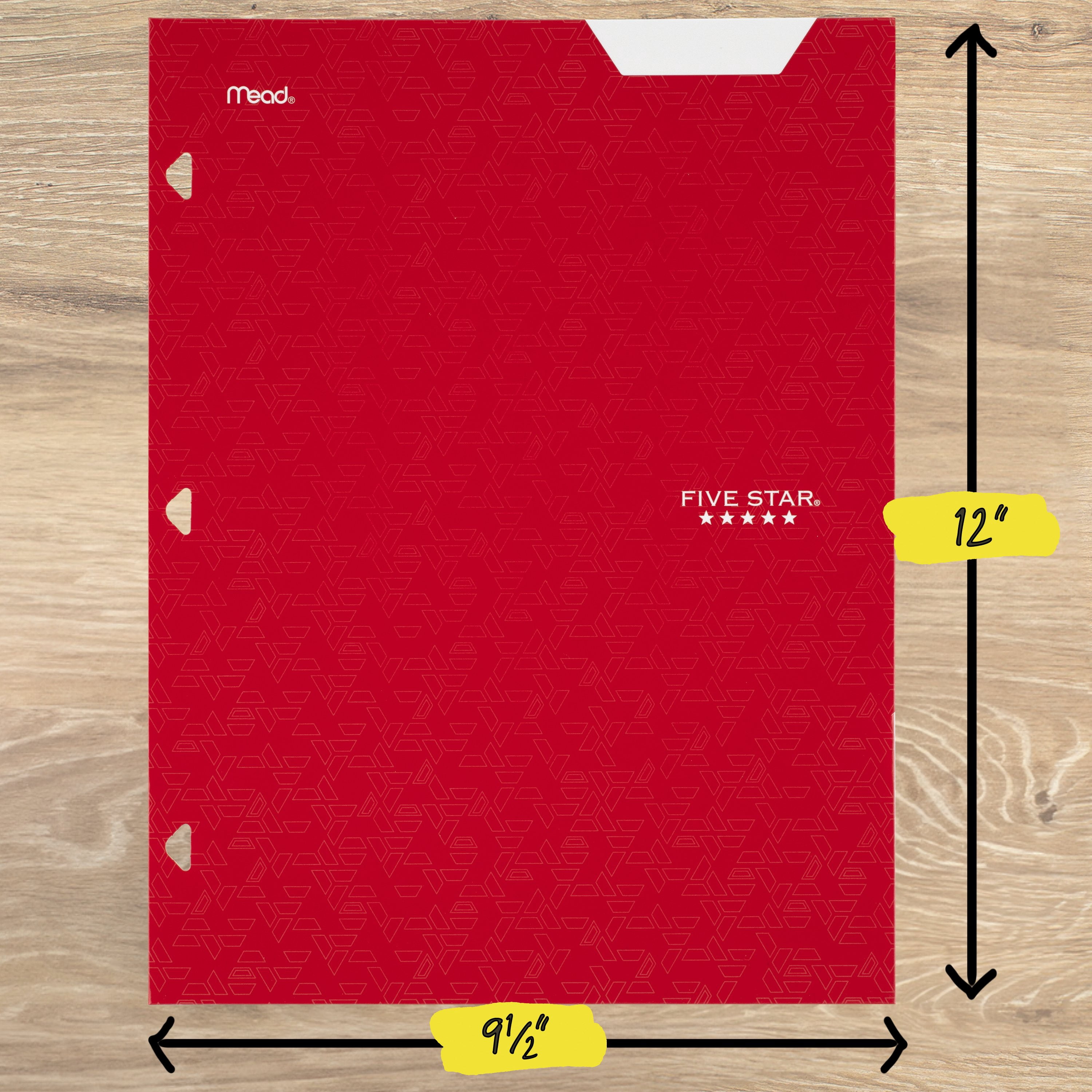 Five Star 4-Pocket Paper Folder, Fire Red (331060B-WMT22)
