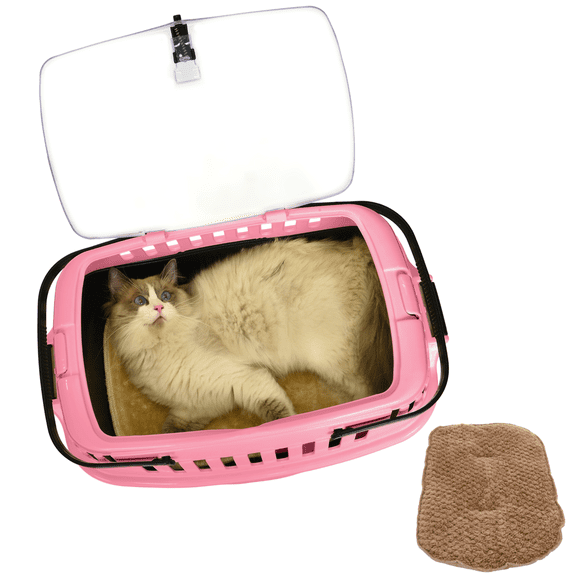 Transportadora KE WOOW para Gato y Perros Toy Rosa con Ventana Superior