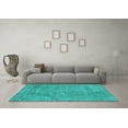 thumbnail image 3 of Ahgly Company Indoor Rectangle Abstract Turquoise Blue Contemporary Area Rugs, 8' x 12', 3 of 4