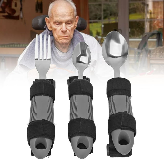 Cuchara Tenedor ANGGREK Utensilios Higiénicos Adaptables para artritis