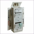 thumbnail image 5 of Jewelry Armoire, Modern 6-Drawer with Mirror & Hooks | White | Wood, 5 of 5