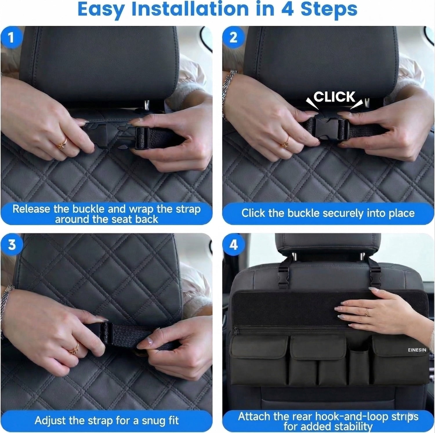 Car Trunk Organizer 9 Pockets Backseat Hanging Storage Bag SUV 41x20in
