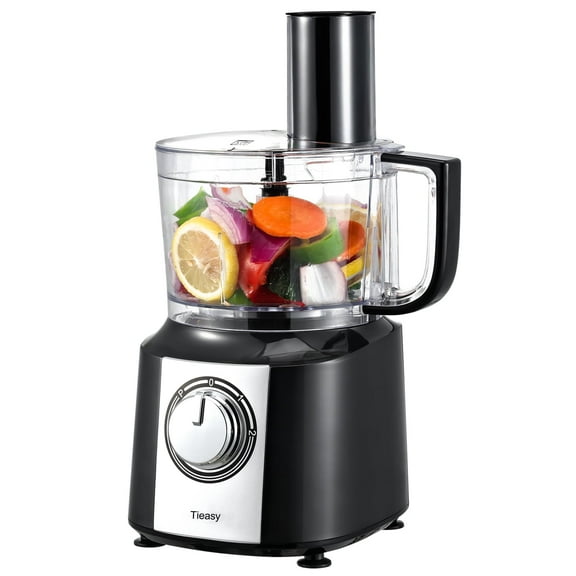 Tieasy New 5 in 1 Multifunctional Food Processor 10 Cup Kitchen Food Chop Blend 600W,Black
