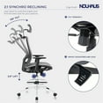 thumbnail image 4 of Nouhaus High Back Drafting Office Chair Ergonomic Mesh Computer Chair with Adjustable Footrest, Headrest, Armrest and Integrated Coat Hanger, Swivel Desk Chair Tilt Function, 4 of 7