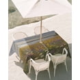 thumbnail image 3 of 60x120 Inch Outdoor Tablecloth with Umbrella Hole Zipper Rectangle Spring Floral Rectangular Tablecloths Outside Waterproof Pastoral Flowers Modern Oil Painting Patio Table Cover for Picnic Party, 3 of 8