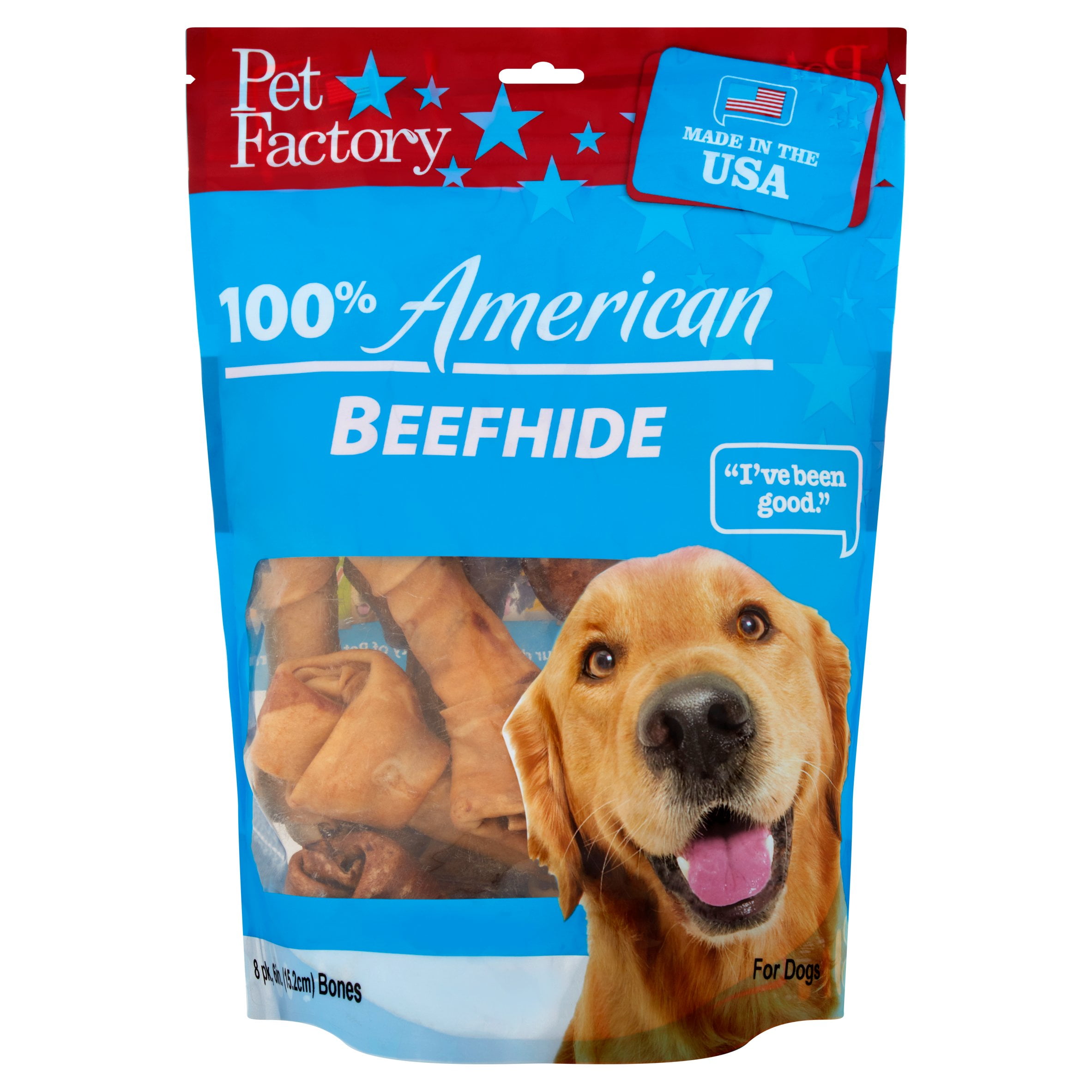 Pet Factory Beefhide Bones Beef & Chicken Flavored Assortment Dog Chews
