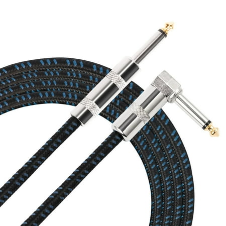 - Donner 10 Feet Straight to Right Angle Premium Electric Guitar Bass Cable Musical Instrument AMP Cord 1/4
