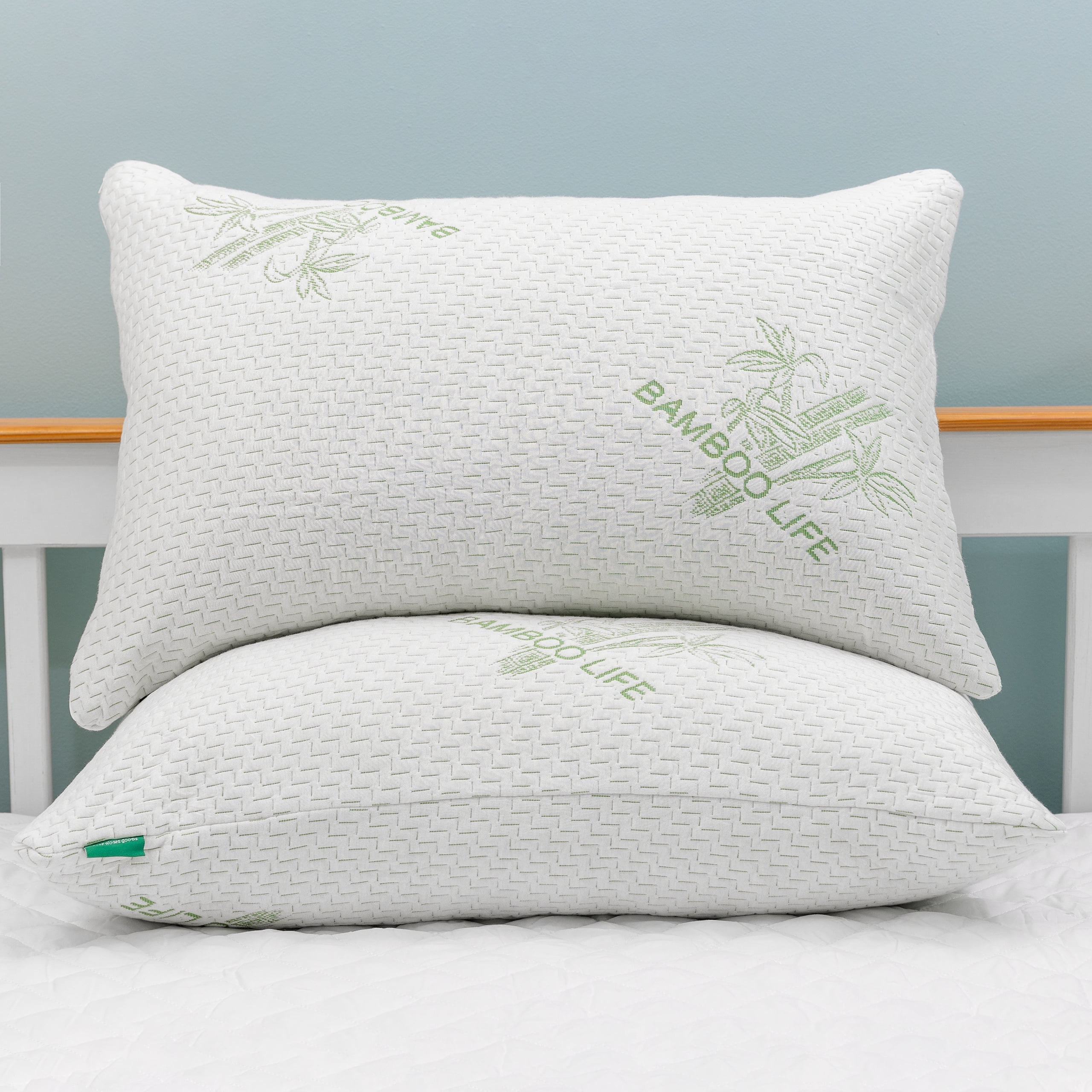 Endless Comfort King Size Bamboo Pillow Cooling Soft Memory Foam Bed Pillow with Washable Pillowcases Walmart