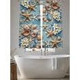 thumbnail image 5 of Summer Beach Sheer Curtains 63 Inch Long 2 Panels, Coastal Starfish Conch Shells Flower Blue Wood Light Filtering Rod Pocket Curtains, Sheer Voile Drapes for Living Room Bedroom, 52"x63", 5 of 8