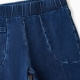 thumbnail image 5 of LIJCC Teen Girls Skinny Flared Jeans Solid Color Slim Fit Stretch Bell-Bottom Trousers Fashion Elastic High Waist Denim Pants(Dark Blue,14-15 Years), 5 of 8