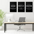 thumbnail image 2 of GUBIYU Hustle Grind Execution Wall Art Set of 3 Framed Canvas Black Motiviational Wall Art Home Office Wall Decor Inspirational Positive Quotes Posters Success Entrepreneur Gifts for Mens Guys 12"x16", 2 of 6
