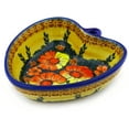 thumbnail image 1 of Polish Pottery 6¼-inch Heart Shaped Bowl (Poppy Love Theme) Signature UNIKAT Hand Painted in Boleslawiec, Poland + Certificate of Authenticity, 1 of 6