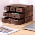 thumbnail image 7 of Solid Wood Desktop Storage Box Height Display Collection Rack Multi-functional Jewelry Stationery Drawer Organizer, 7 of 7