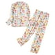 thumbnail image 1 of Gibobby Pijamas mullidas para mujer Conjunto de pijamas para mujer, camisa de manga larga, pantalones, ropa de dormir con botones, patrón lindo (Blanco, L), 1 of 3