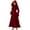 Wine, variant on Oplxuo Women's Faux Fur Trim Hooded Maxi Coat Elegant Single-Breasted Longline Coat Swing Long Winter Overcoat Outwear