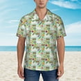 thumbnail image 4 of Balery Rabbit And Carrot Print Men's Hawaiian Shirts Short Sleeve Beach Shirt Relaxed Fit Vacation Button Down Shirts-X-Large, 4 of 9