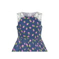 thumbnail image 4 of Girls Dress Purple Flower Summer Casual Dress Lace 6 Years, 4 of 6
