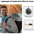thumbnail image 5 of AYhome Travel Pillow, Memory Foam Neck Pillow for Travel, Soft Neck Support Pillow, Quick Pack Flight Pillow for Airplane, Train, Car, Office Sleeping Rest (Dark Grey), 5 of 7