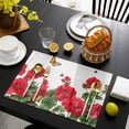 thumbnail image 3 of Red Spring Floral Placemats Set of 6, Butterfly Farmhouse Placemats for Dining Table, Place Mats for Kitchen Tabletop, Waterproof Wipeable Dining Table Mats Set, 3 of 9