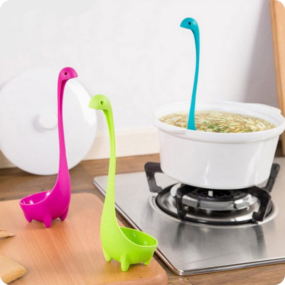 Eco Elegant Swan Ladle Spoon Set Upgrade Kitchen Long Handled Soup Spoon Cooking Tool Accessories Friendly Plastic Standing Spoon Tableware Swan with Saucer 